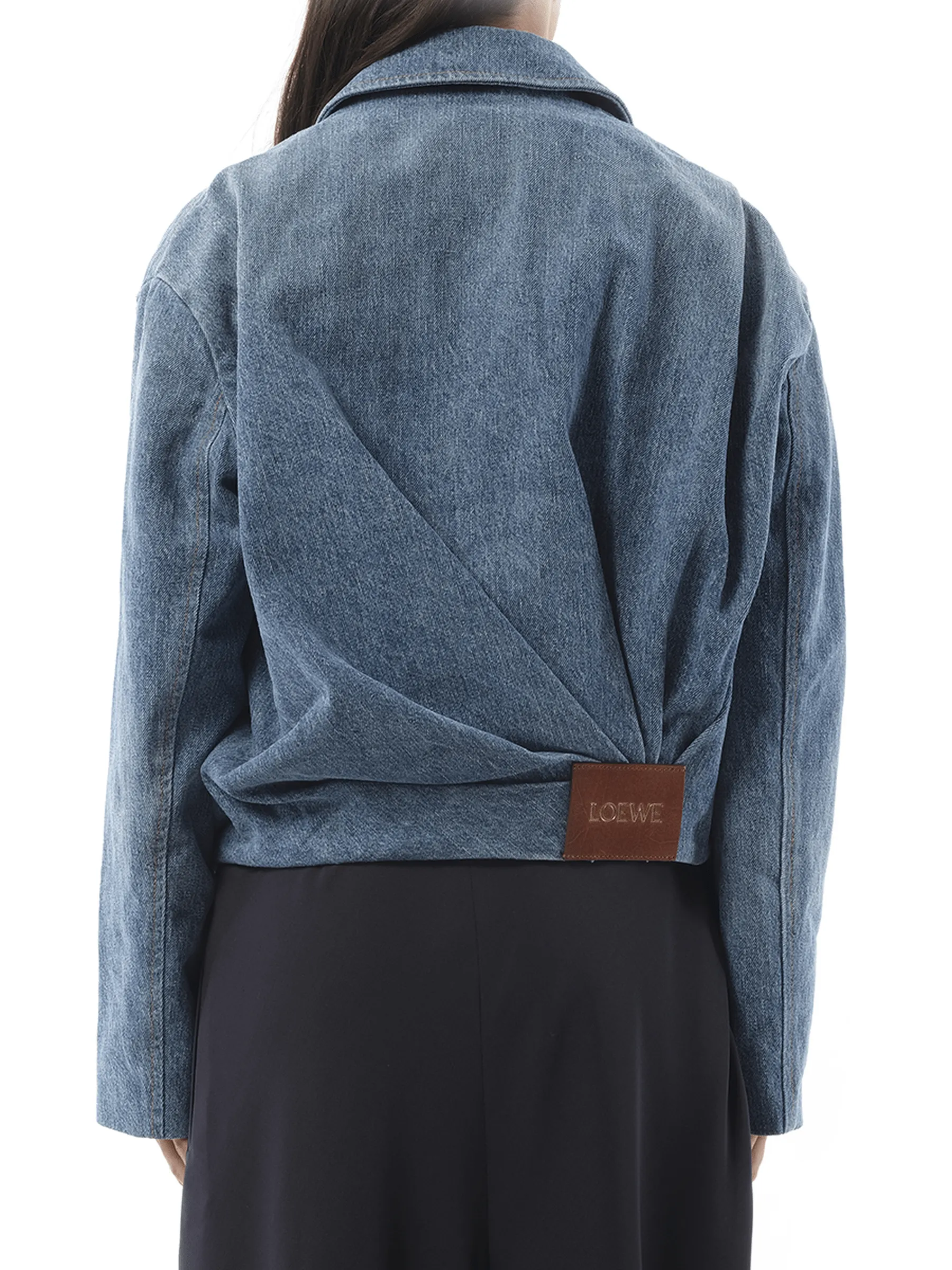 Draped Jacket in Indigo Blue