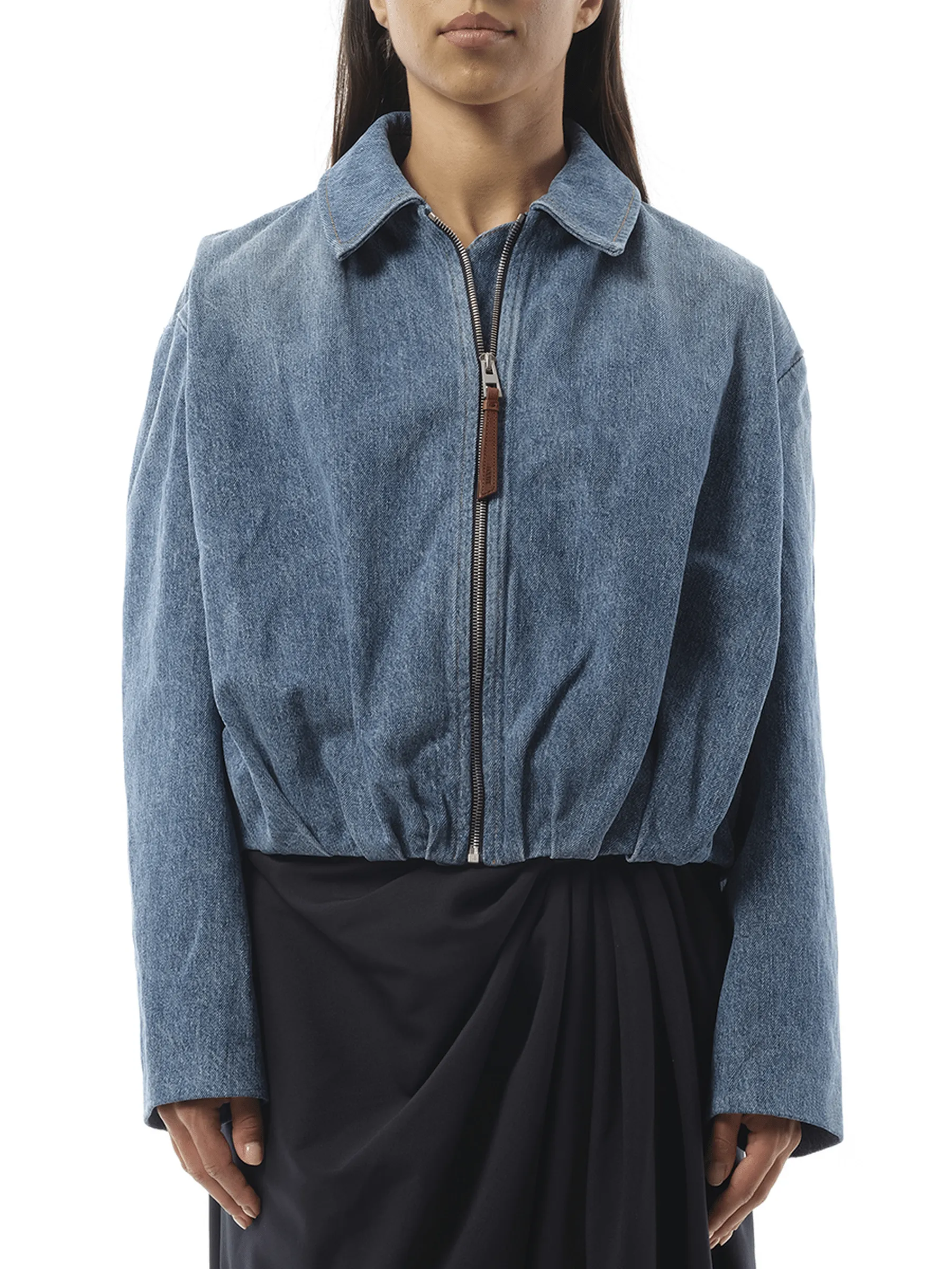 Draped Jacket in Indigo Blue