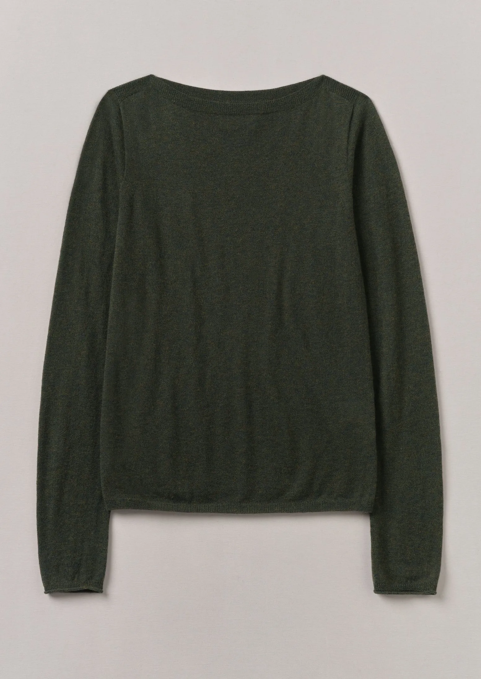 Fine Wool Cashmere Sweater | Green Olive