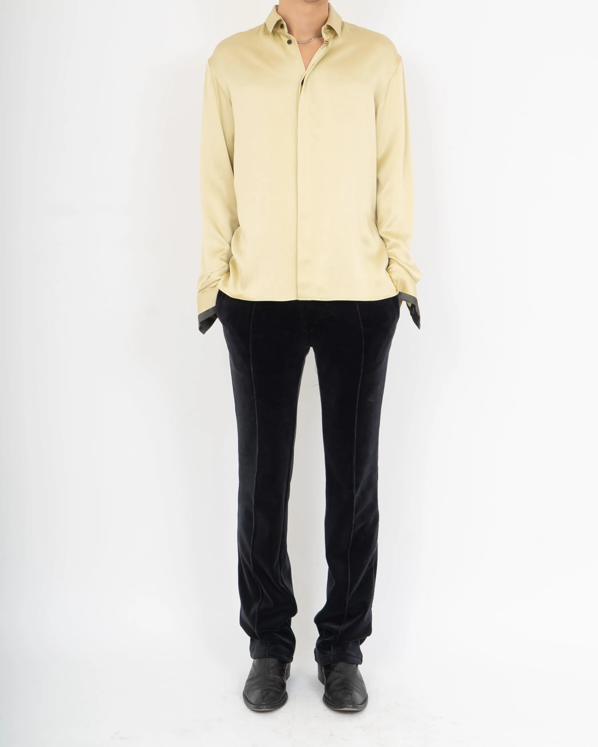 FW19 Yellow Satin Contrast Shirt