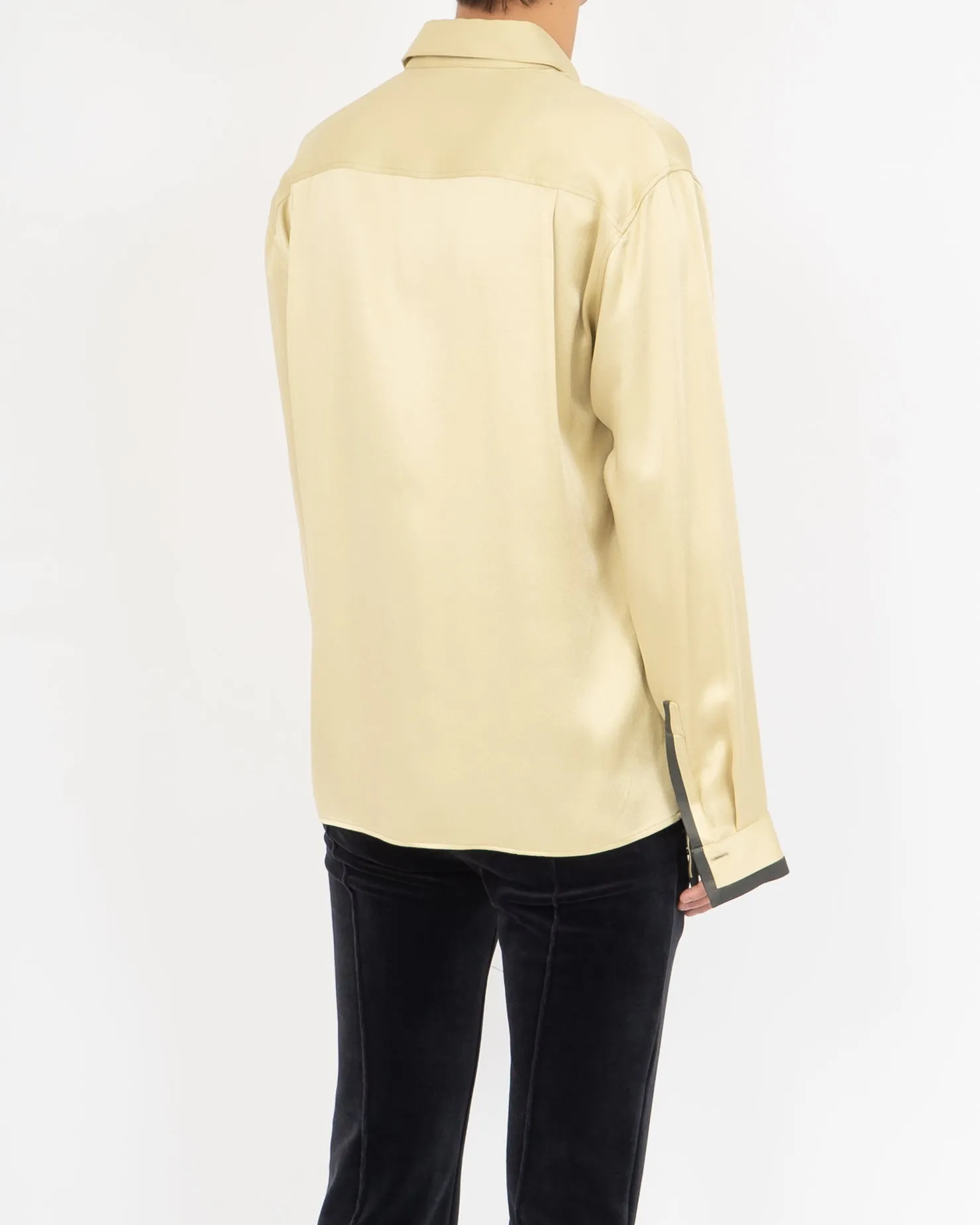 FW19 Yellow Satin Contrast Shirt