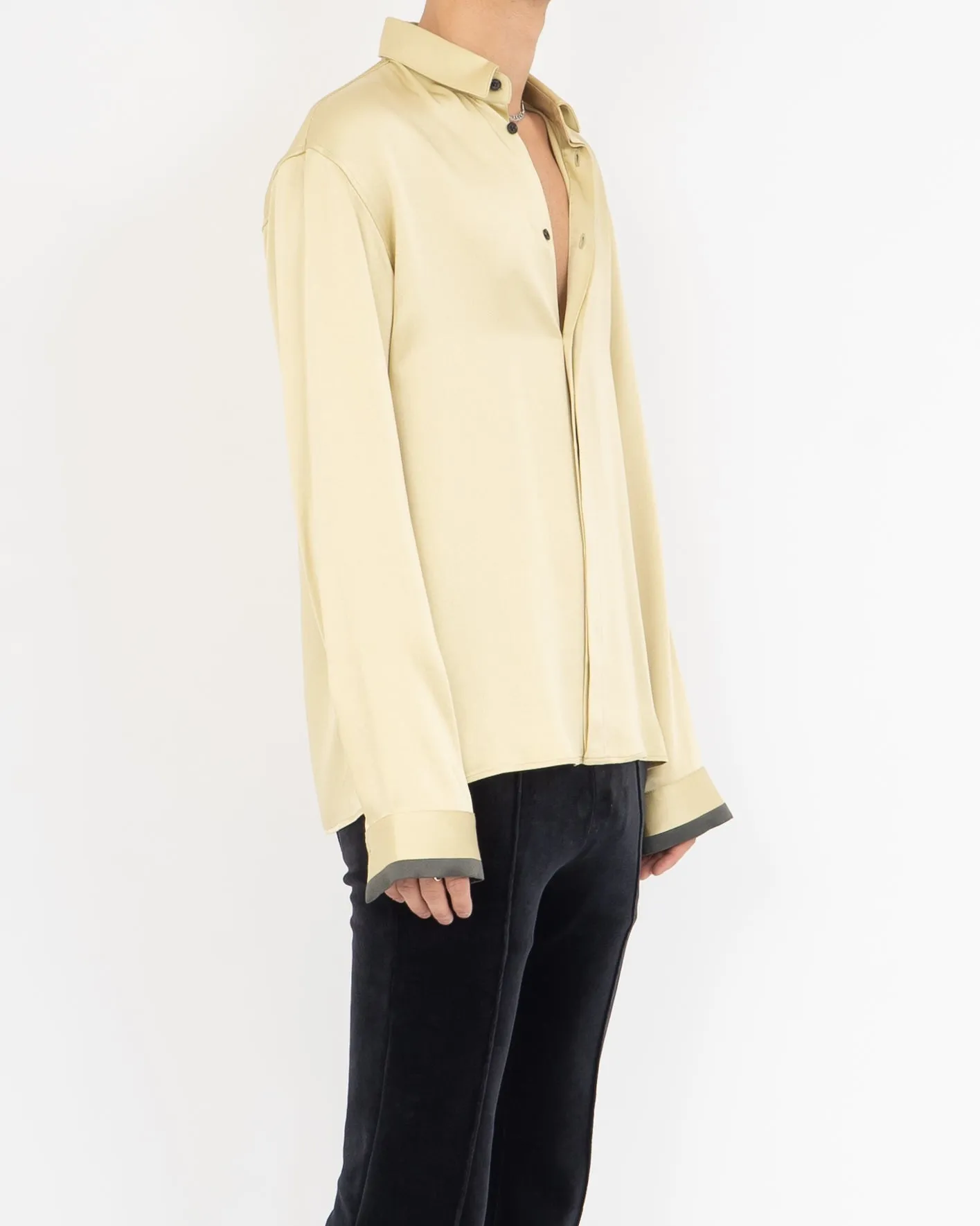 FW19 Yellow Satin Contrast Shirt