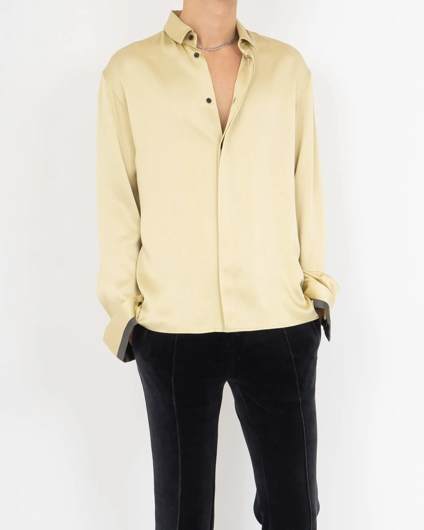 FW19 Yellow Satin Contrast Shirt