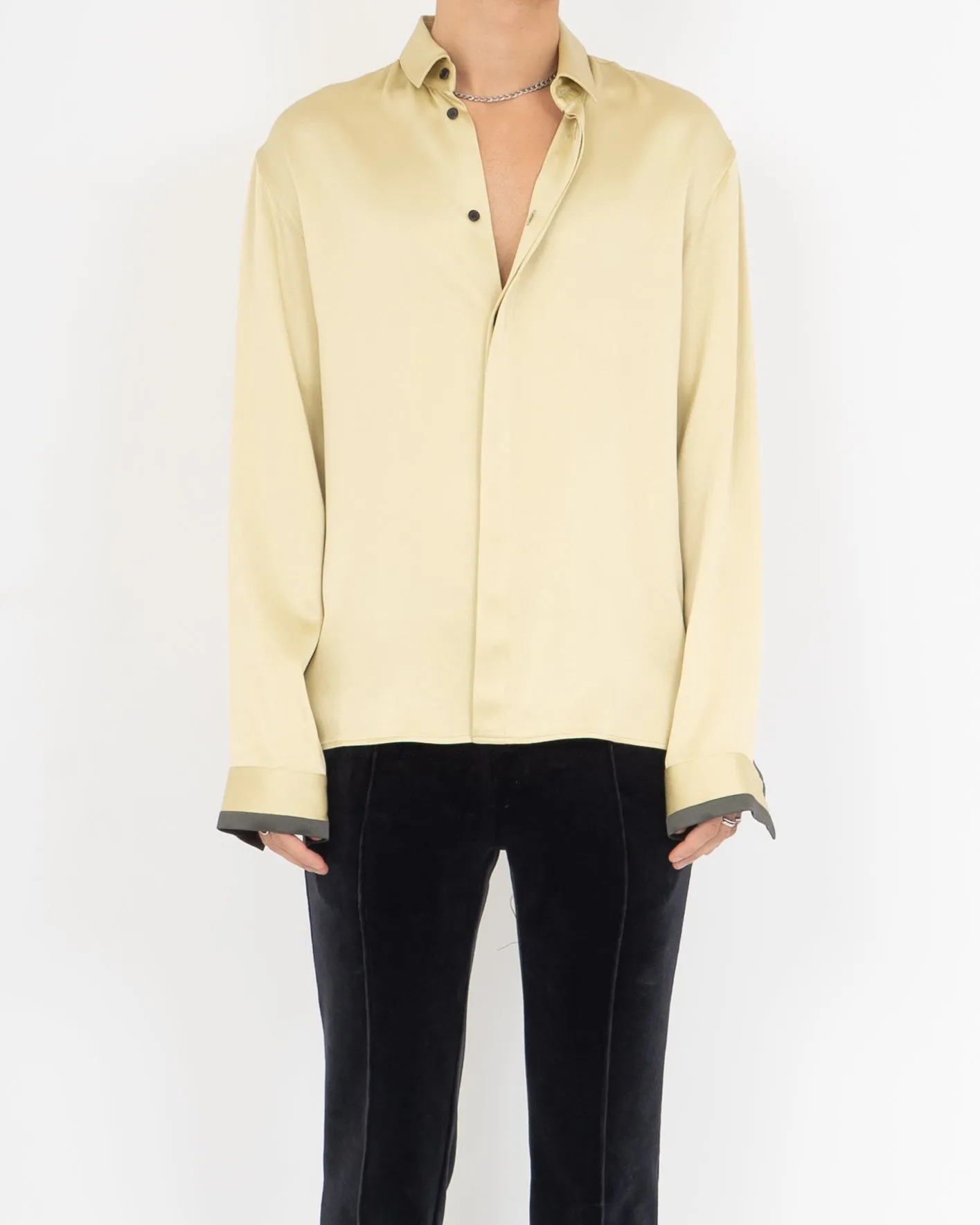 FW19 Yellow Satin Contrast Shirt