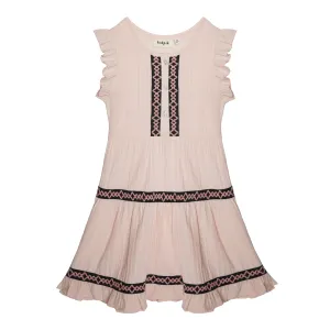 Geo Trim Tiered Dress