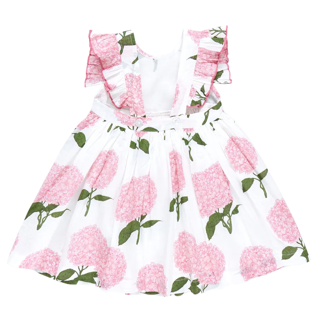 Girls Liv Dress - Pink Hydrangeas