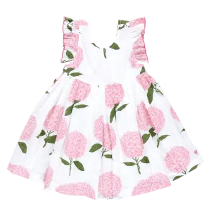 Girls Liv Dress - Pink Hydrangeas