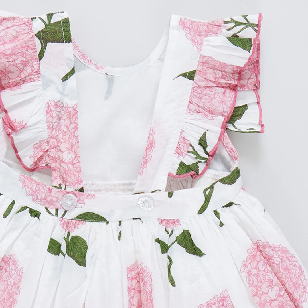 Girls Liv Dress - Pink Hydrangeas