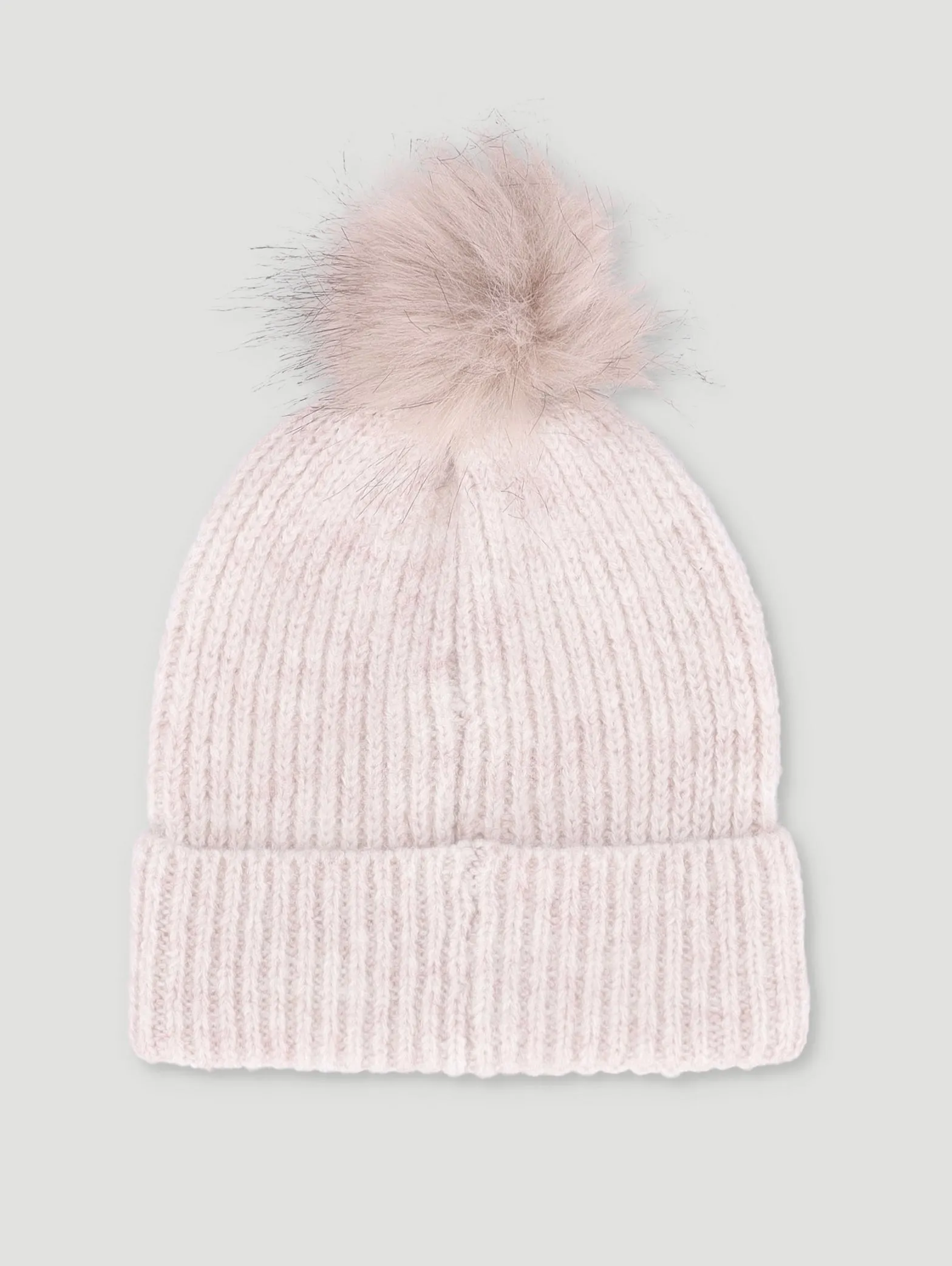 Girls Pink Melange Knitwear Beanie