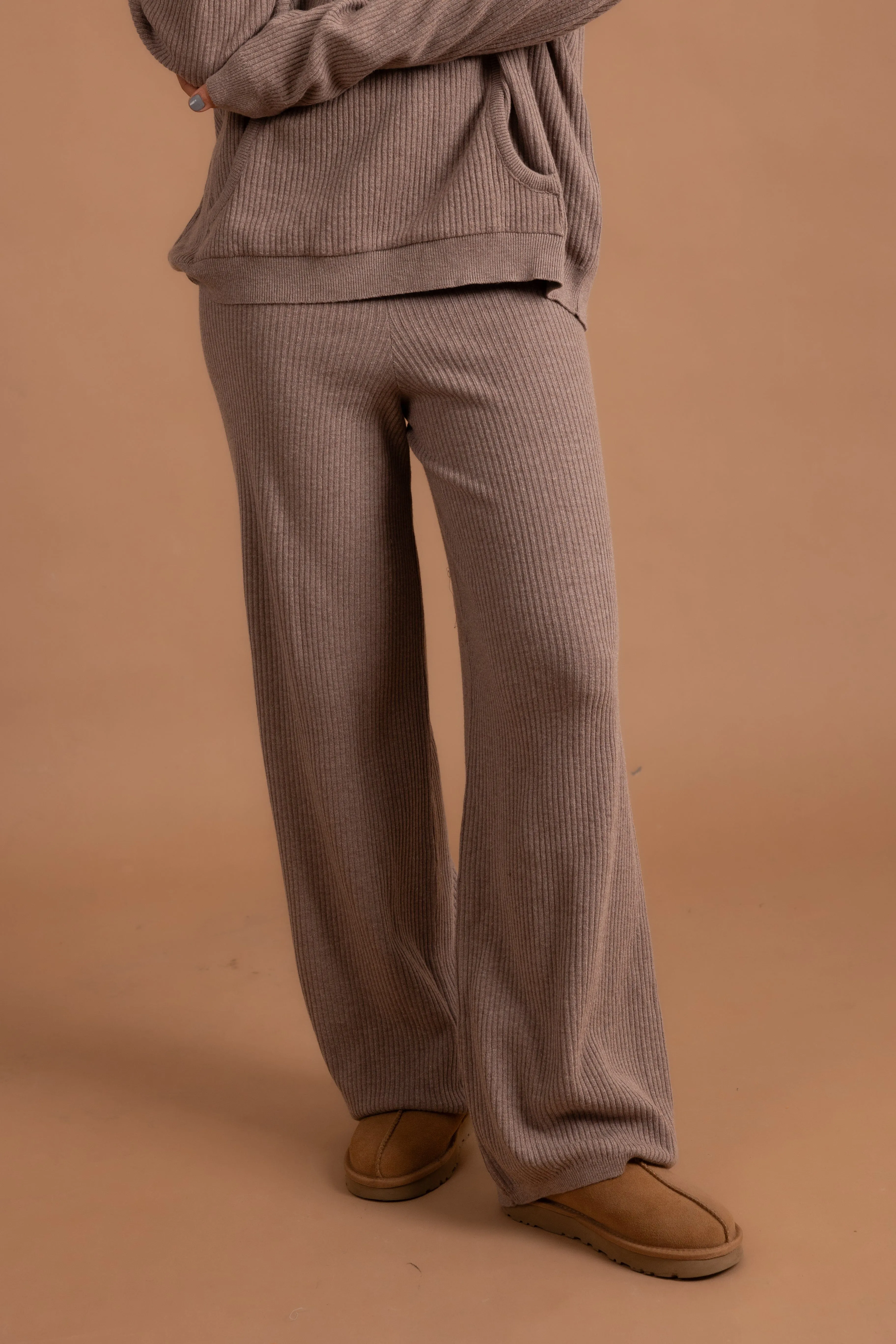 Greige Ribbed Knit Set