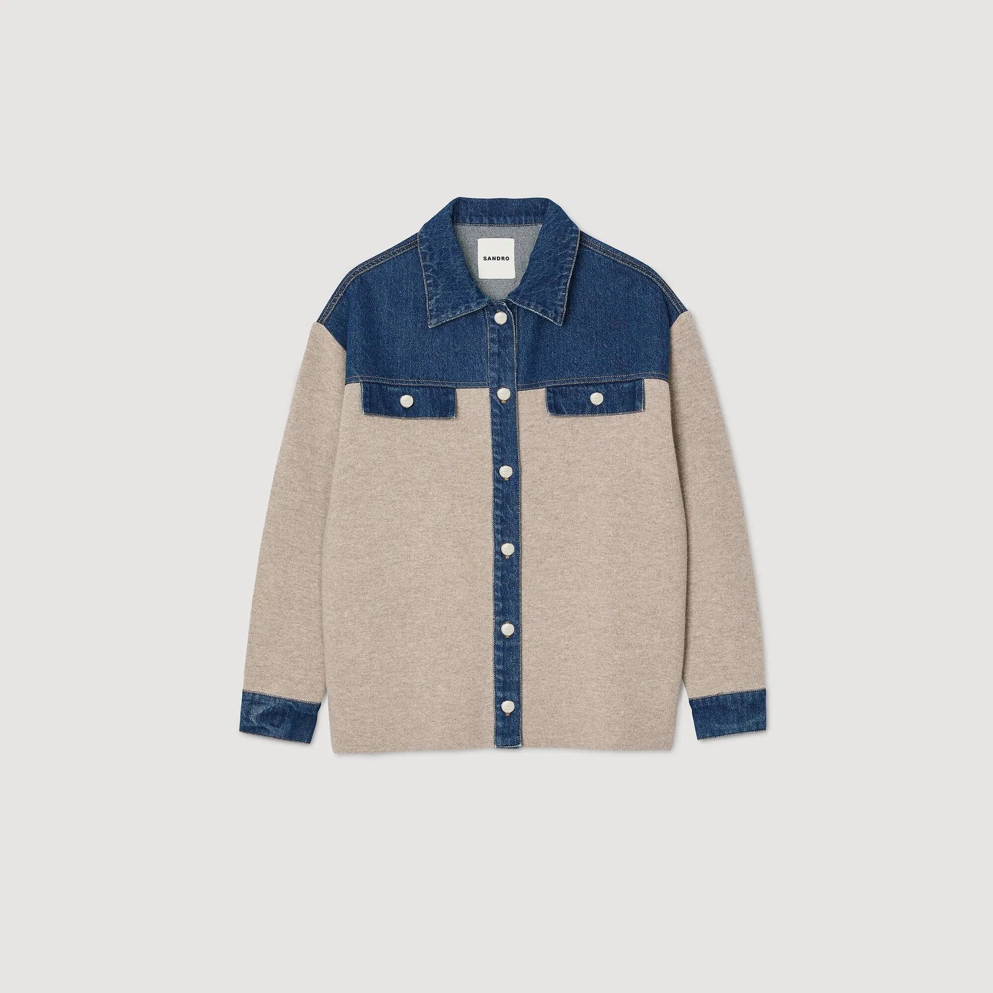 Gwendal Denim And Knitwear Coatigan Beige