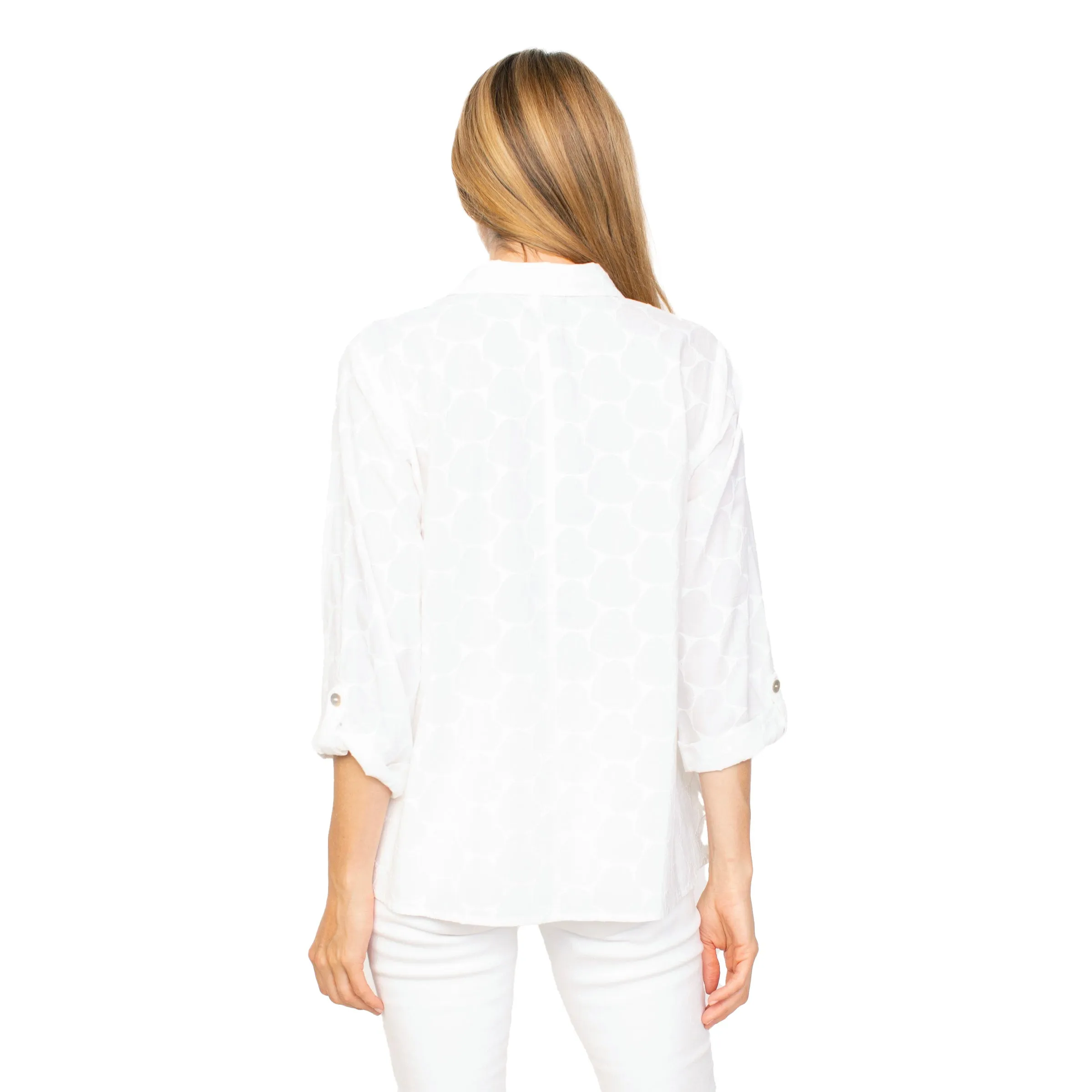 Habitat Subtle Hearts Shirt in White - 15617-WT - Sizes S & L
