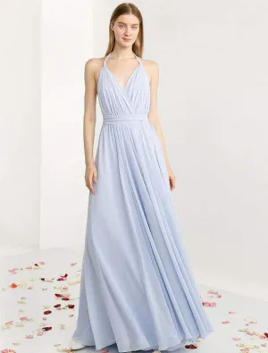 Hoary Light Blue Evening Dress