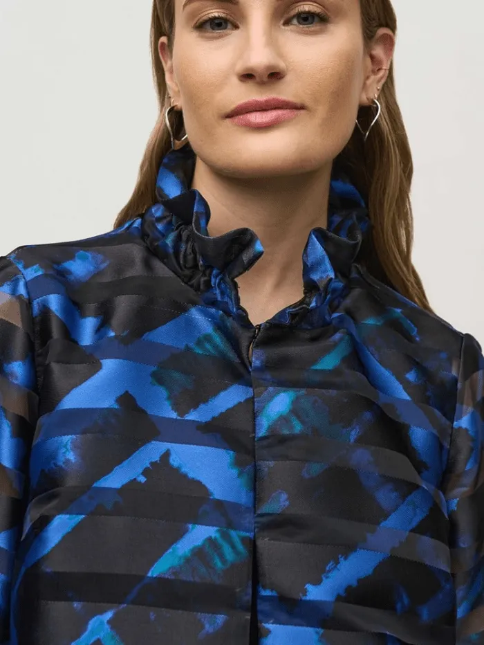 Joseph Ribkoff Women's Satin and Organza Plaid Jacket 244198 Col 178