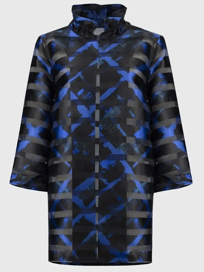 Joseph Ribkoff Women's Satin and Organza Plaid Jacket 244198 Col 178