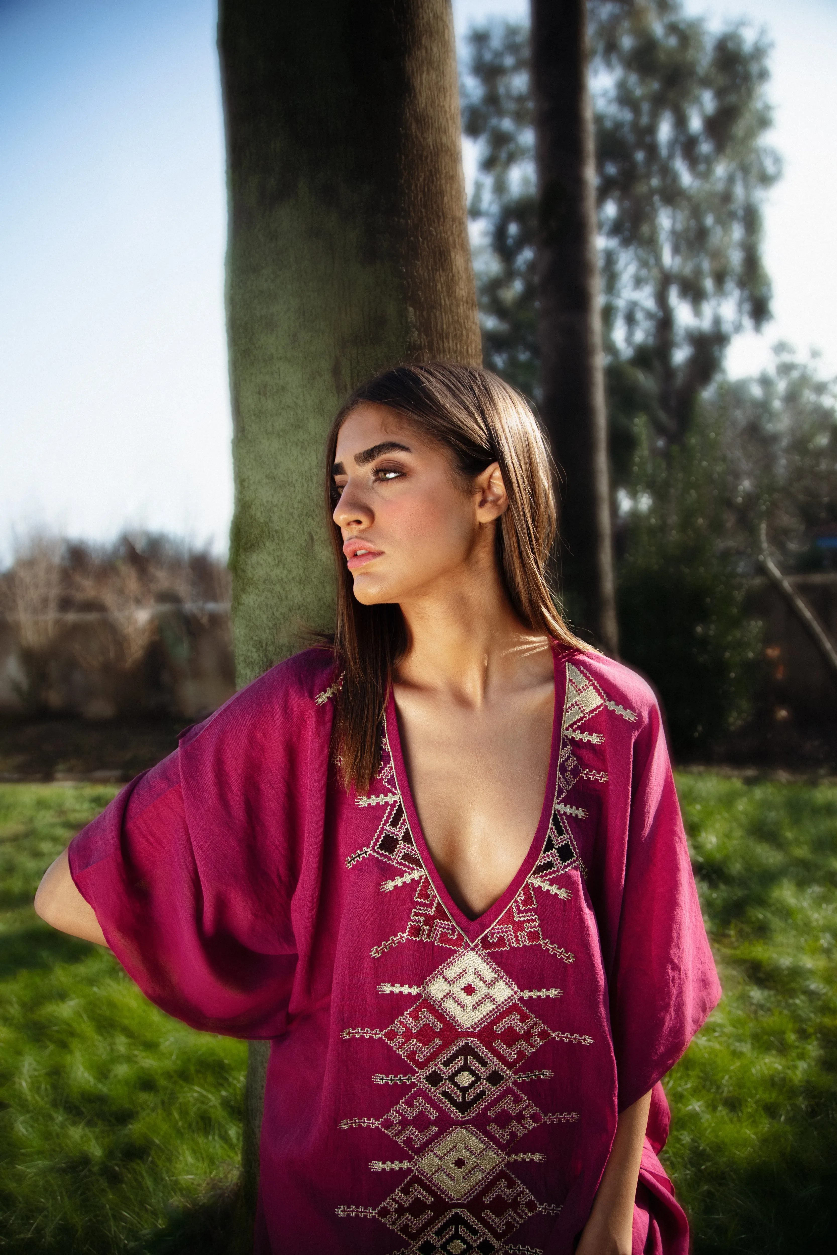 KHAZAR KAFTAN - MAGENTA