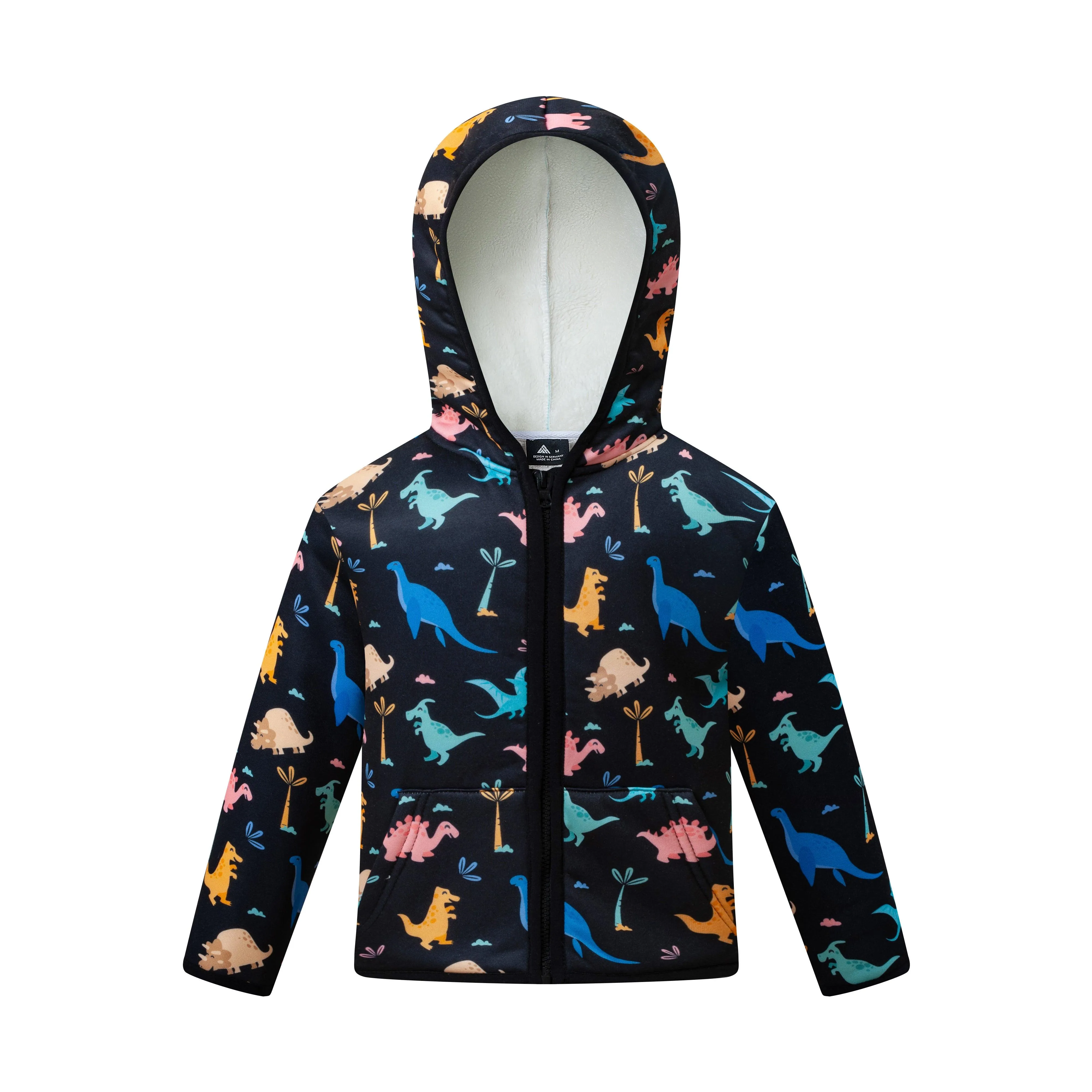 Kid's Dinosaur Print Zip Up Hoodie-ZPK006174
