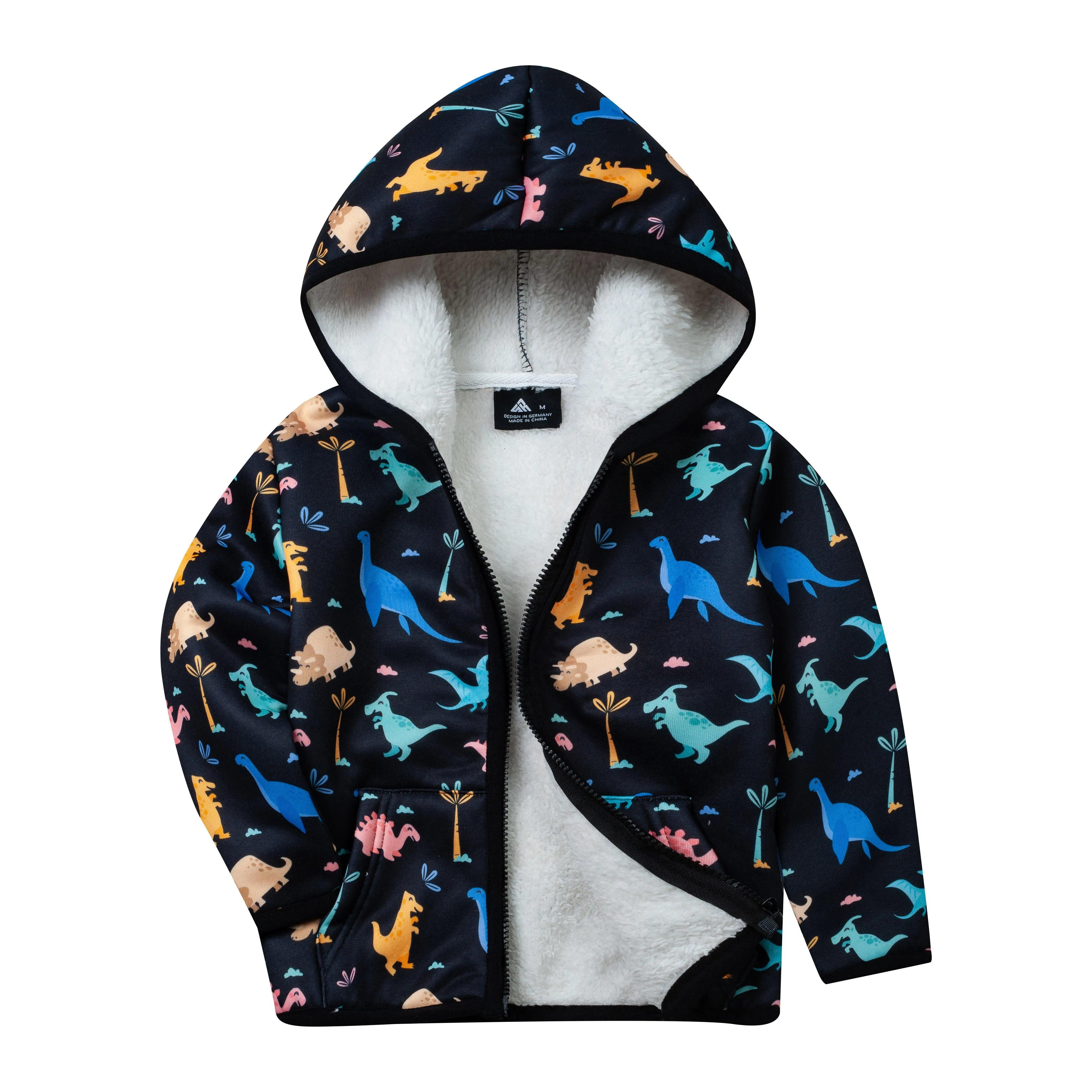 Kid's Dinosaur Print Zip Up Hoodie-ZPK006174