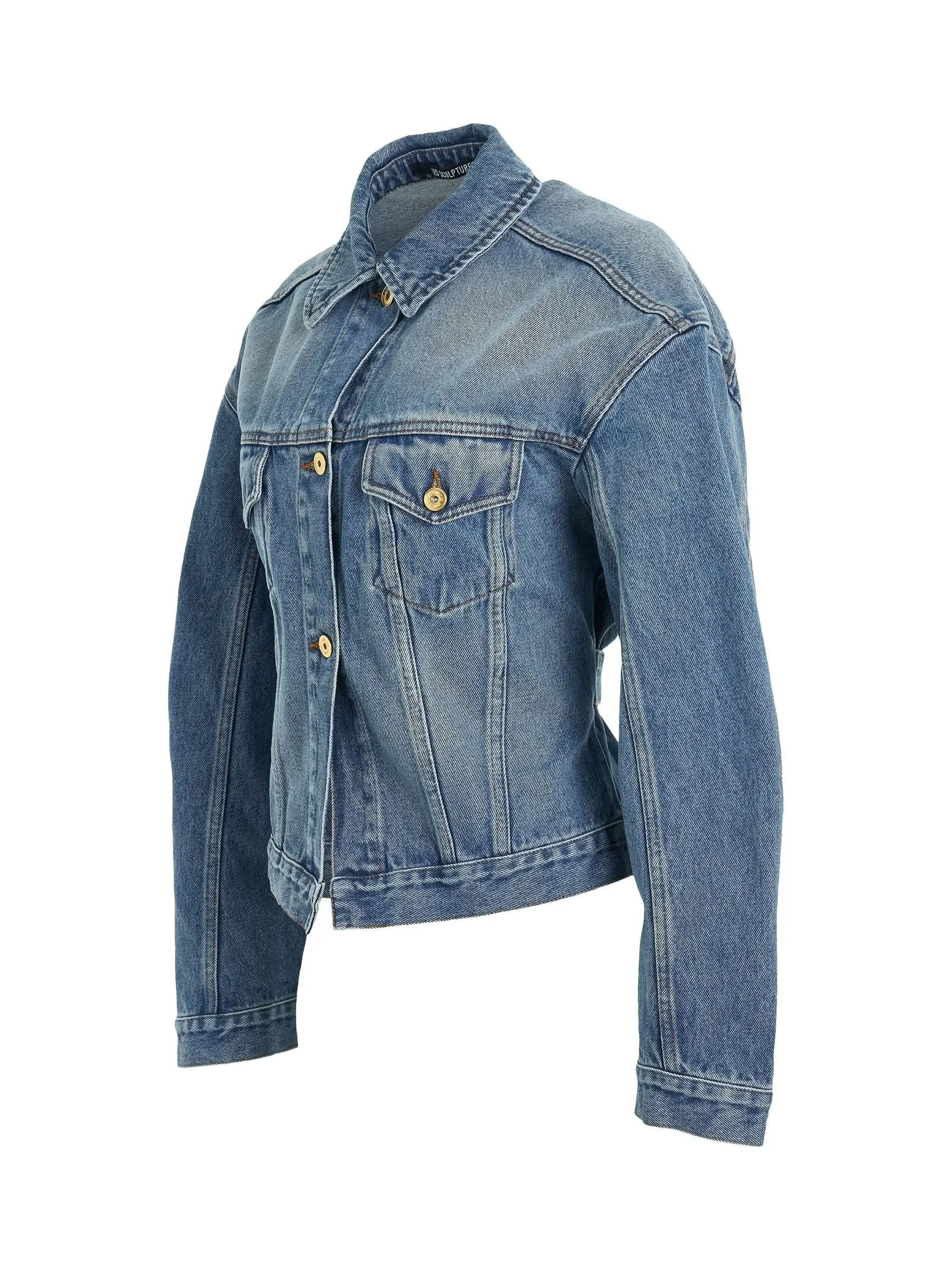 La Vest Denimes Jacket in Blue/Tabac