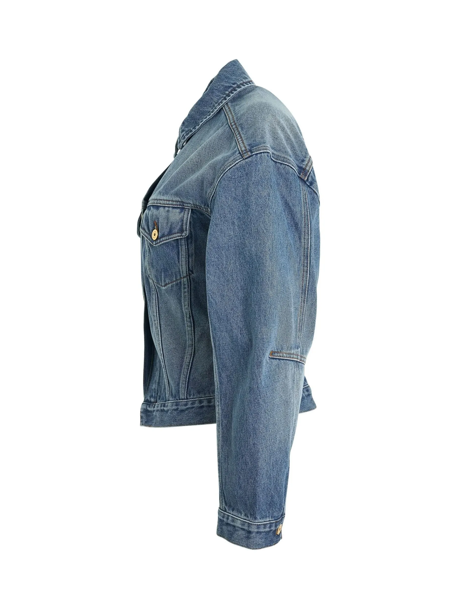 La Vest Denimes Jacket in Blue/Tabac