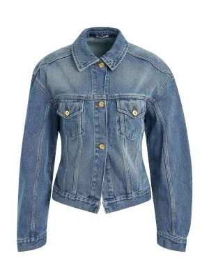 La Vest Denimes Jacket in Blue/Tabac