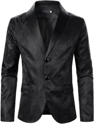 LCMTWX Mens Blazers Men's Fashion Coat Casual Pocket Button Suit Jacket Buckle Loved Printed Single-breasted Casual Suit