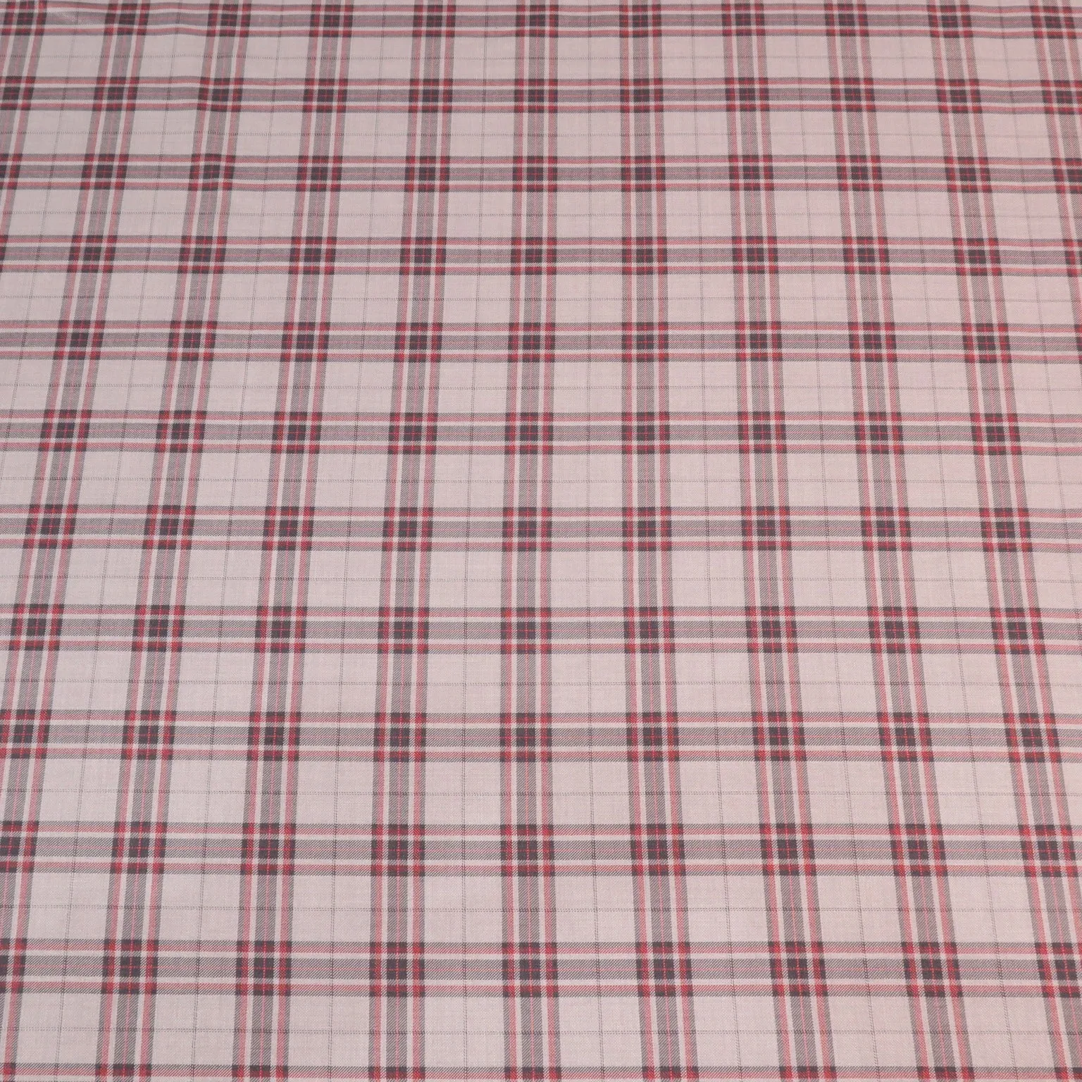 Light Gray Tartan Wool and Silk Dorsilk Jacketing Dormeuil Fabric