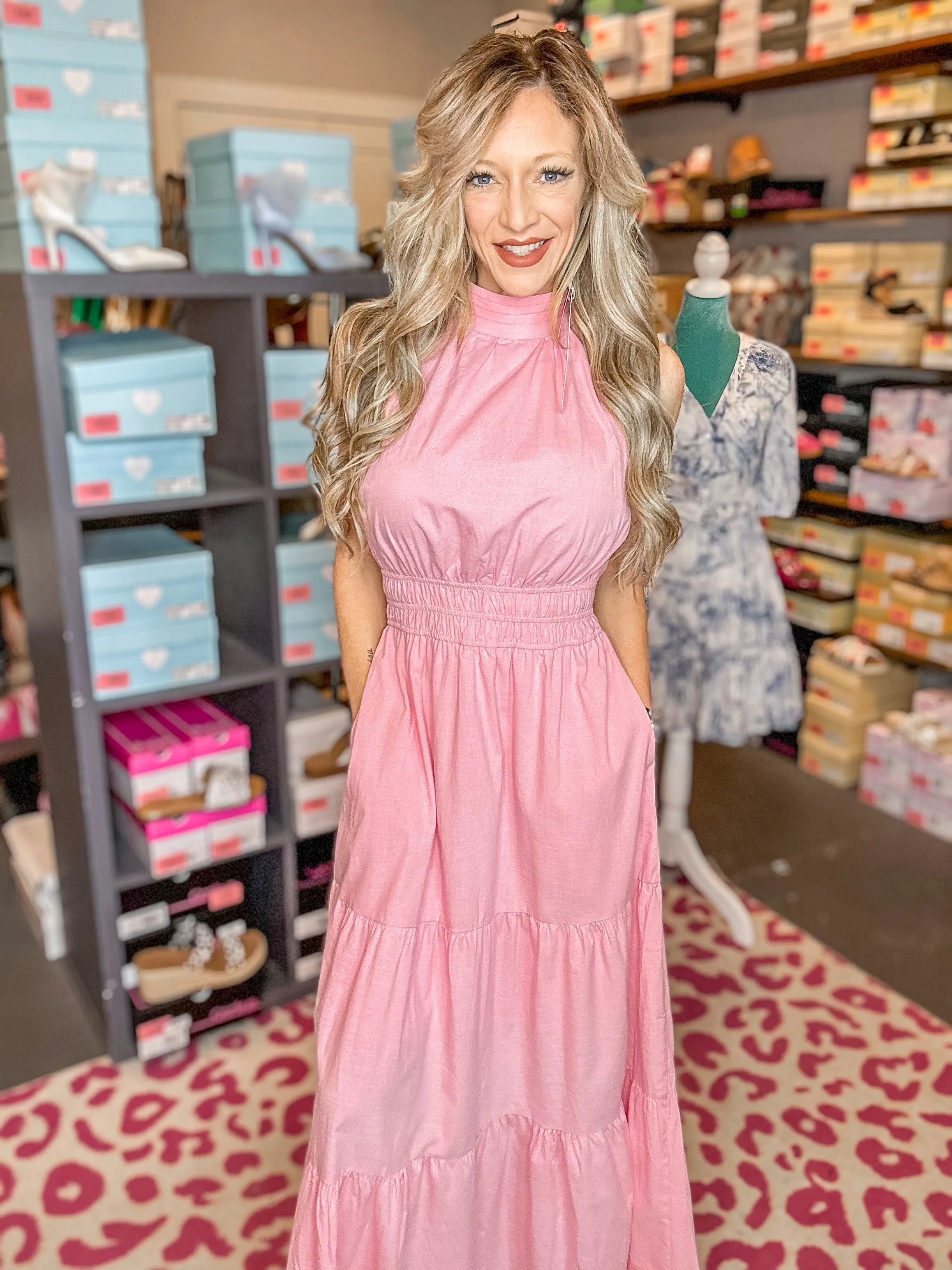 Light Pink Halter Dress