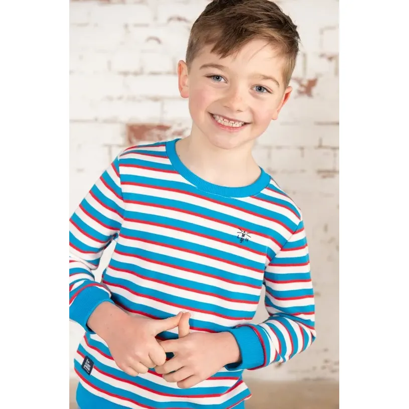 Lighthouse Boys Sweatshirt Finn Blue Red Stripe