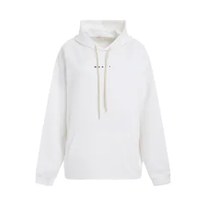 Logo Detail Hoodie in Stone White