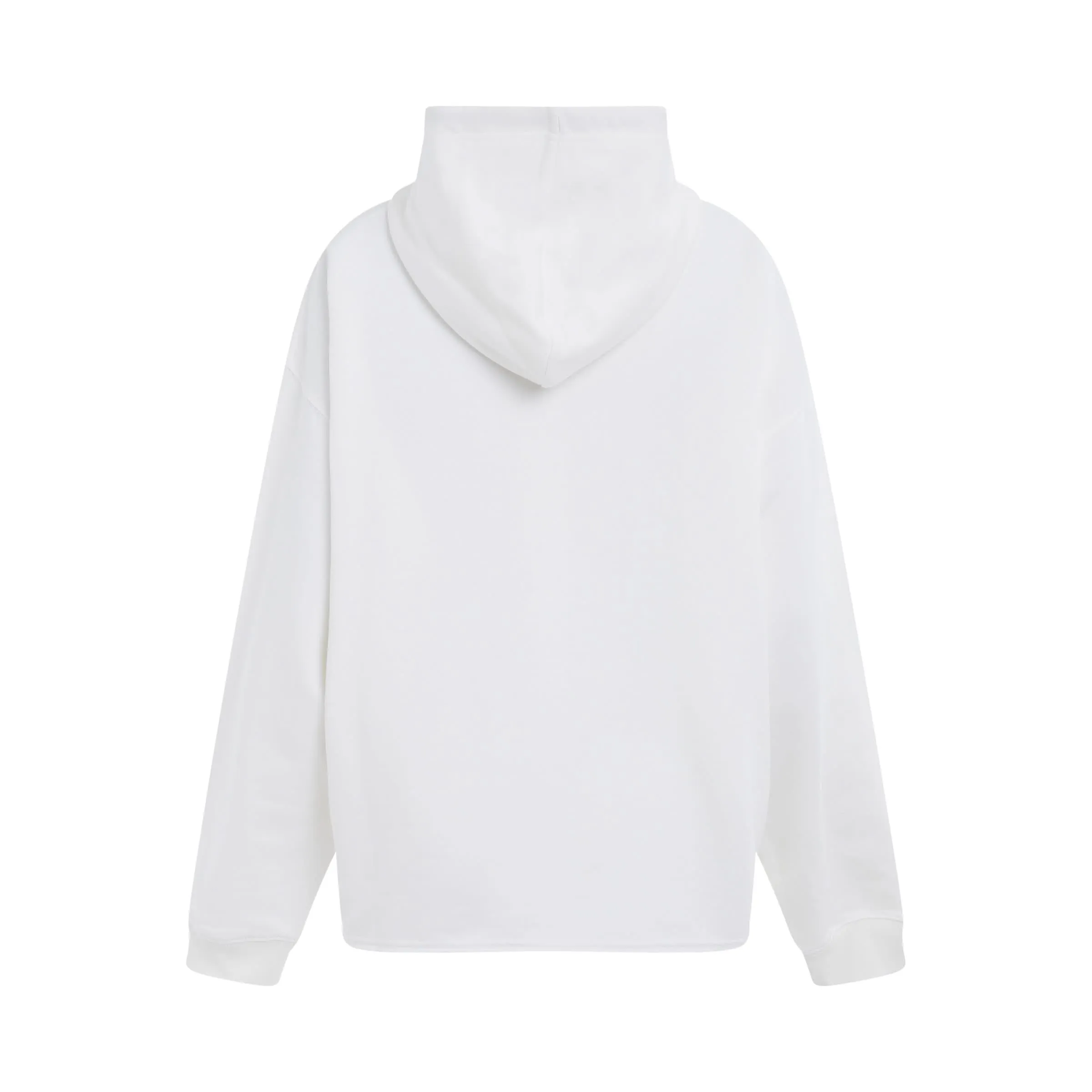 Logo Detail Hoodie in Stone White