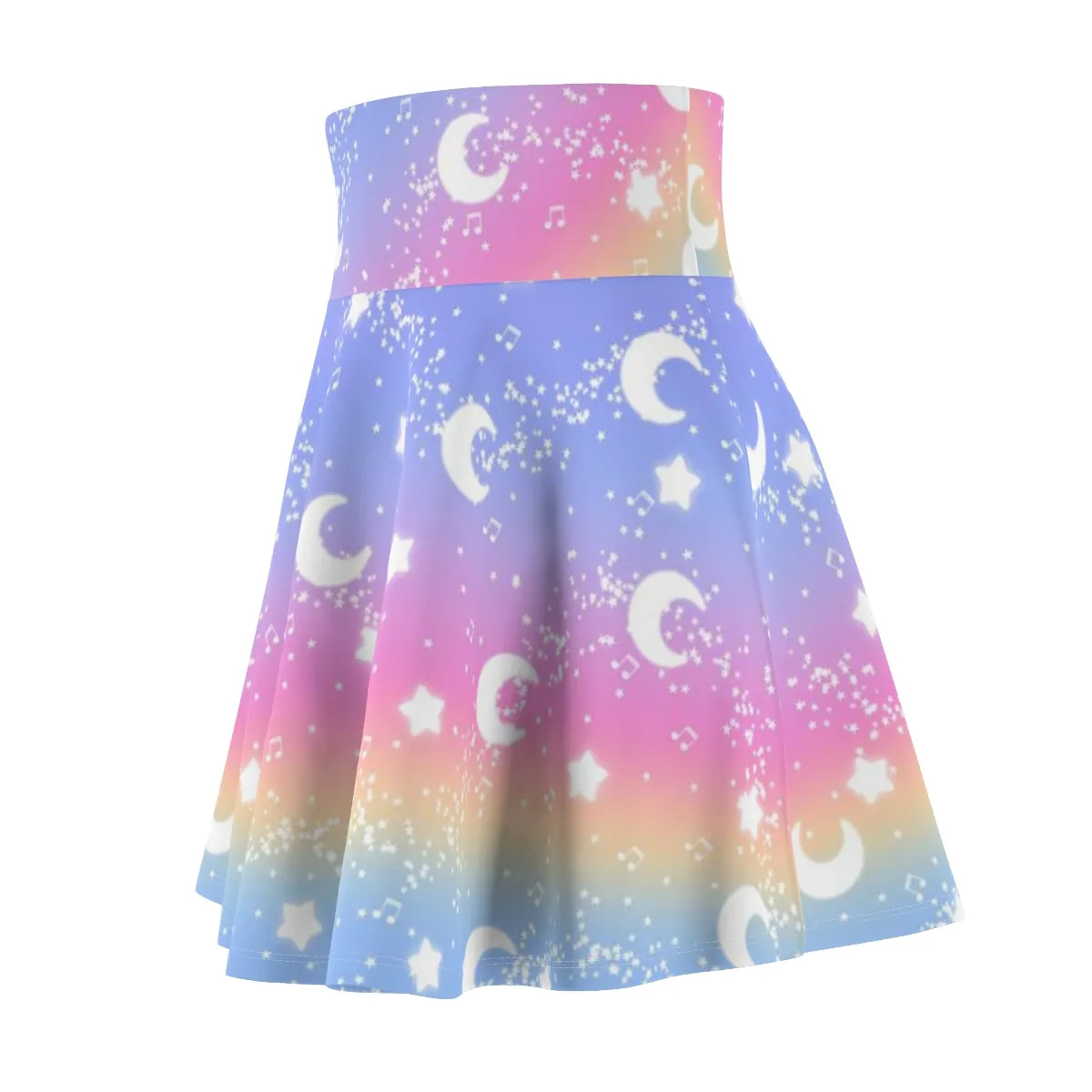 Magical Fairy Time (Rainbow Sunset) High Waist Skater Skirt