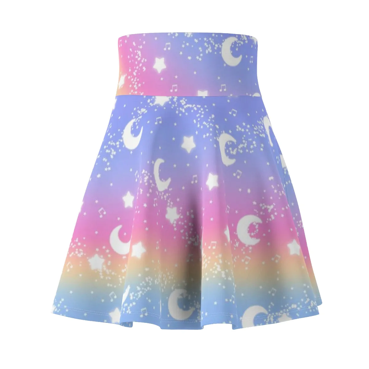 Magical Fairy Time (Rainbow Sunset) High Waist Skater Skirt