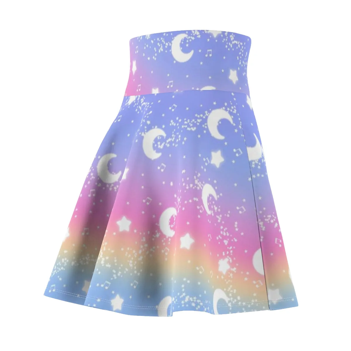 Magical Fairy Time (Rainbow Sunset) High Waist Skater Skirt