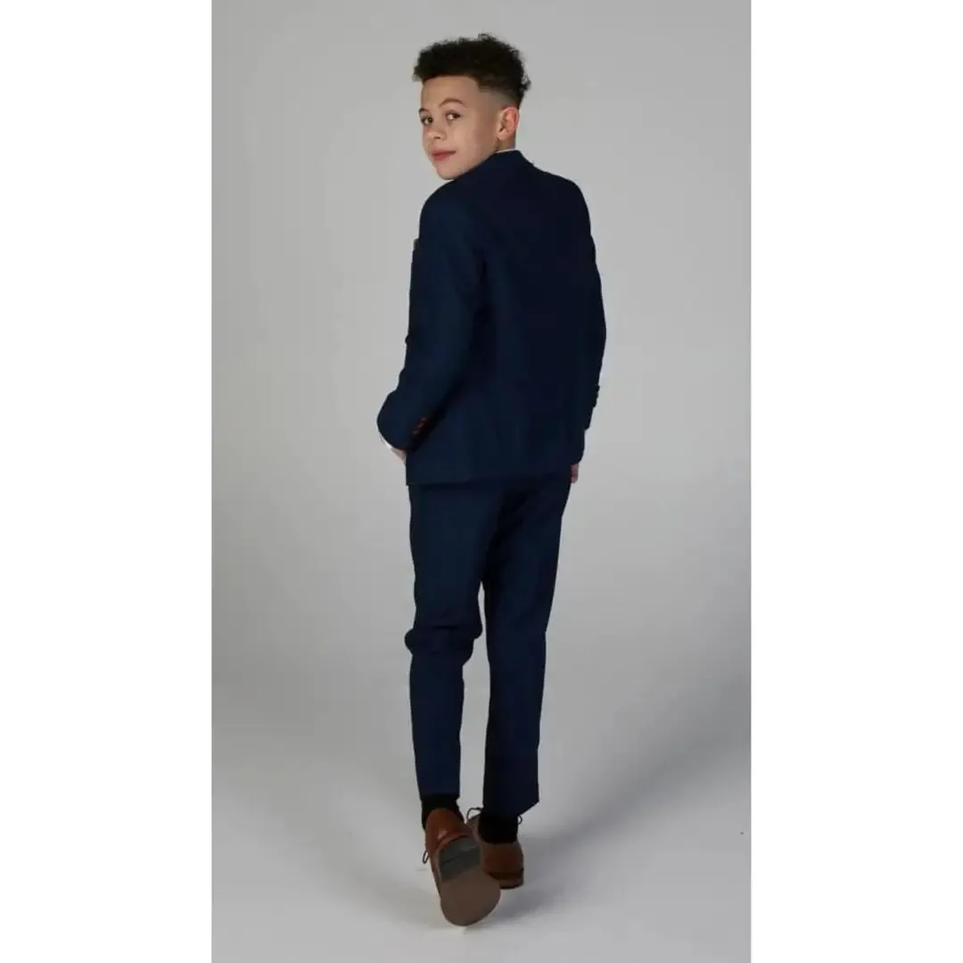 Mayfair - Boy's Blue Birdseye 3 Piece Suit