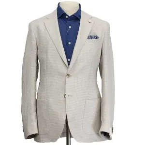 Oatmeal Houndstooth Linen Unconstructed Jacket - LBM 1911