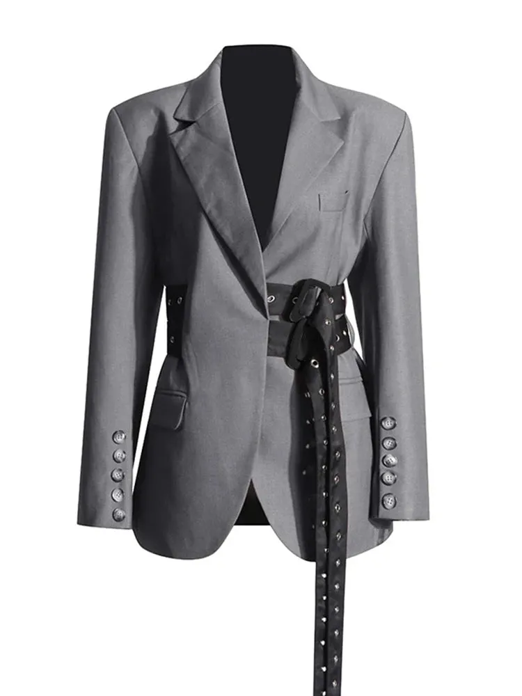 Patchwork Belt Blazer
