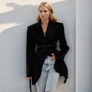 Patchwork Belt Blazer