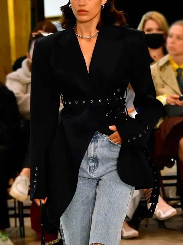 Patchwork Belt Blazer