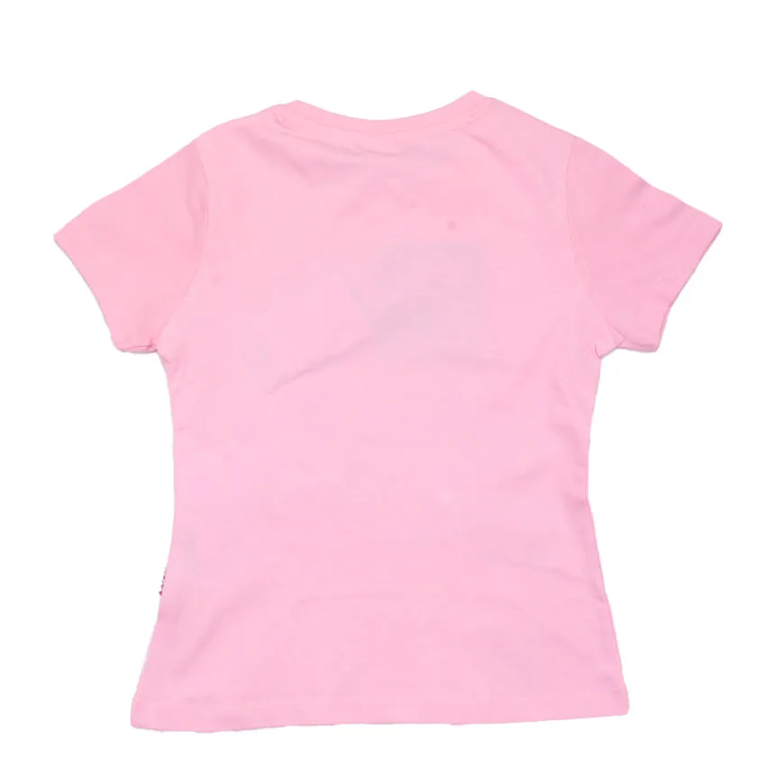 REDTAG Girl's Pale Pink Casual T-Shirts
