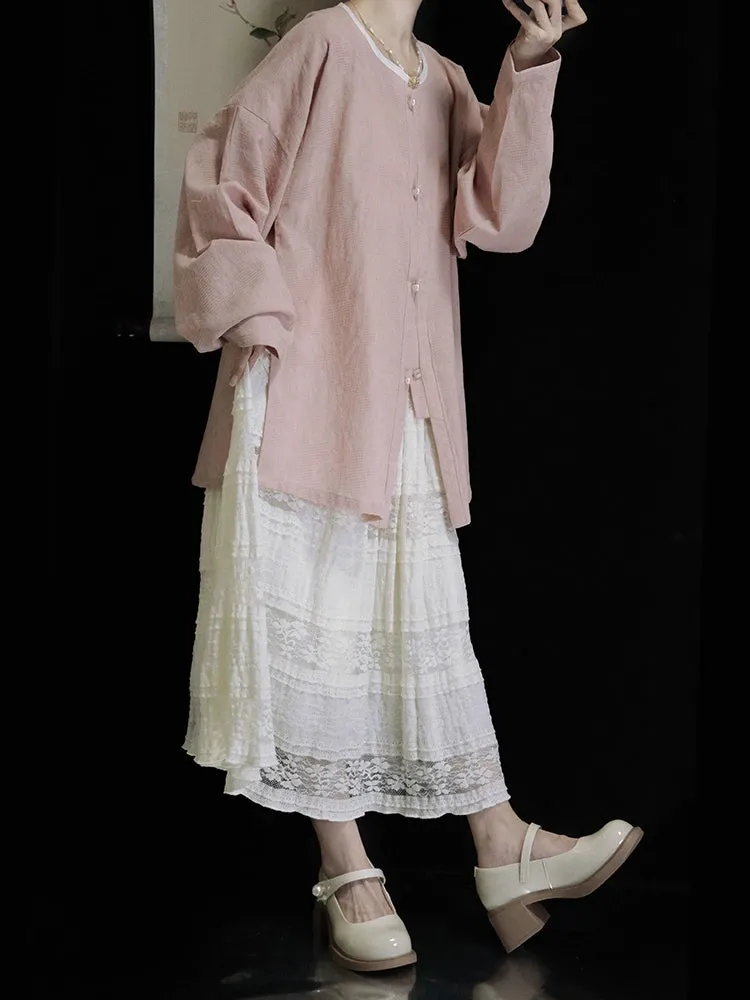Rice Grain 米豆 Hanyuansu Cotton Lace Skirt