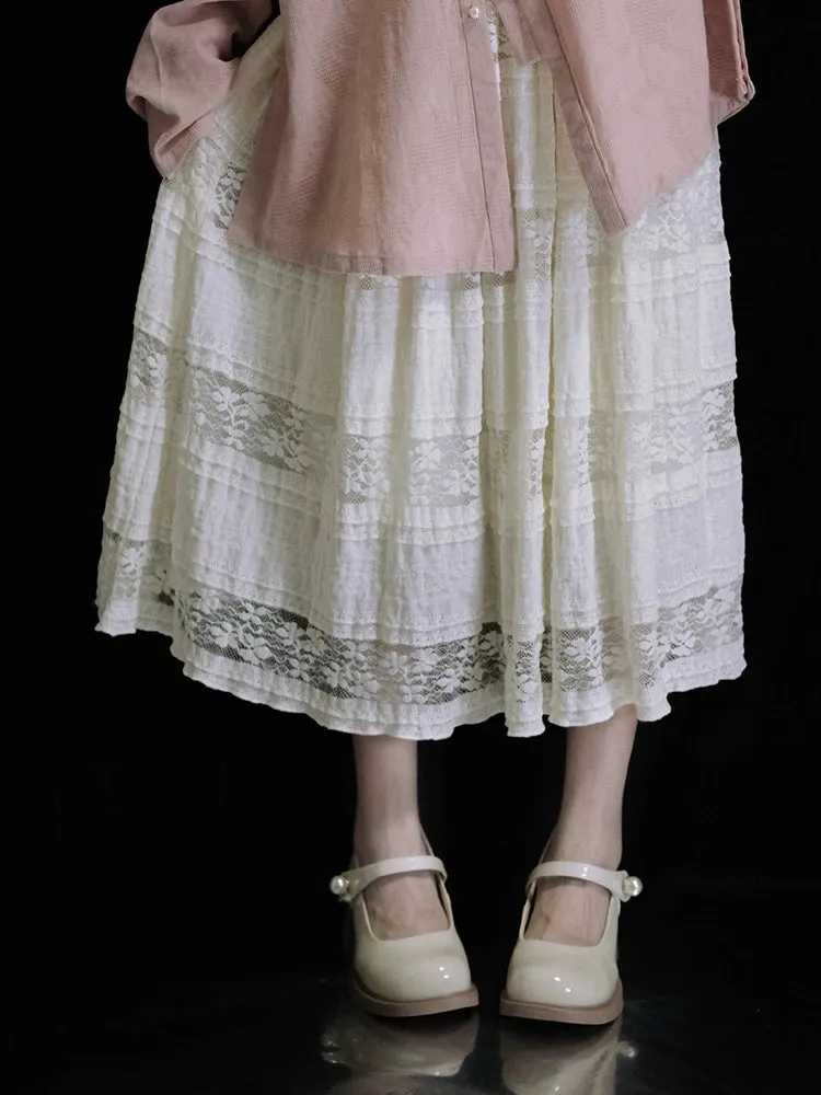 Rice Grain 米豆 Hanyuansu Cotton Lace Skirt