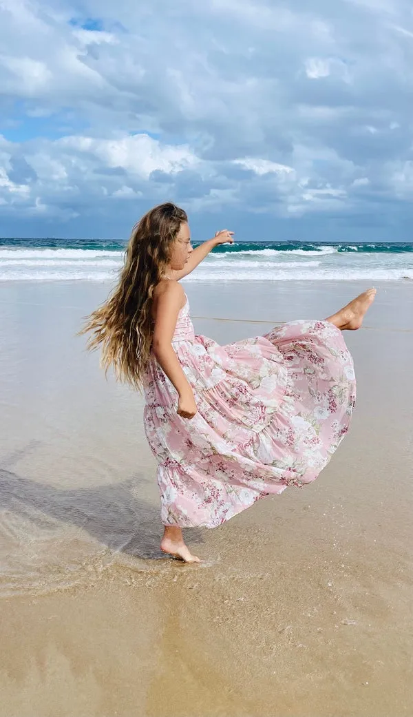Savannah Girls Light Pink Maxi Dress