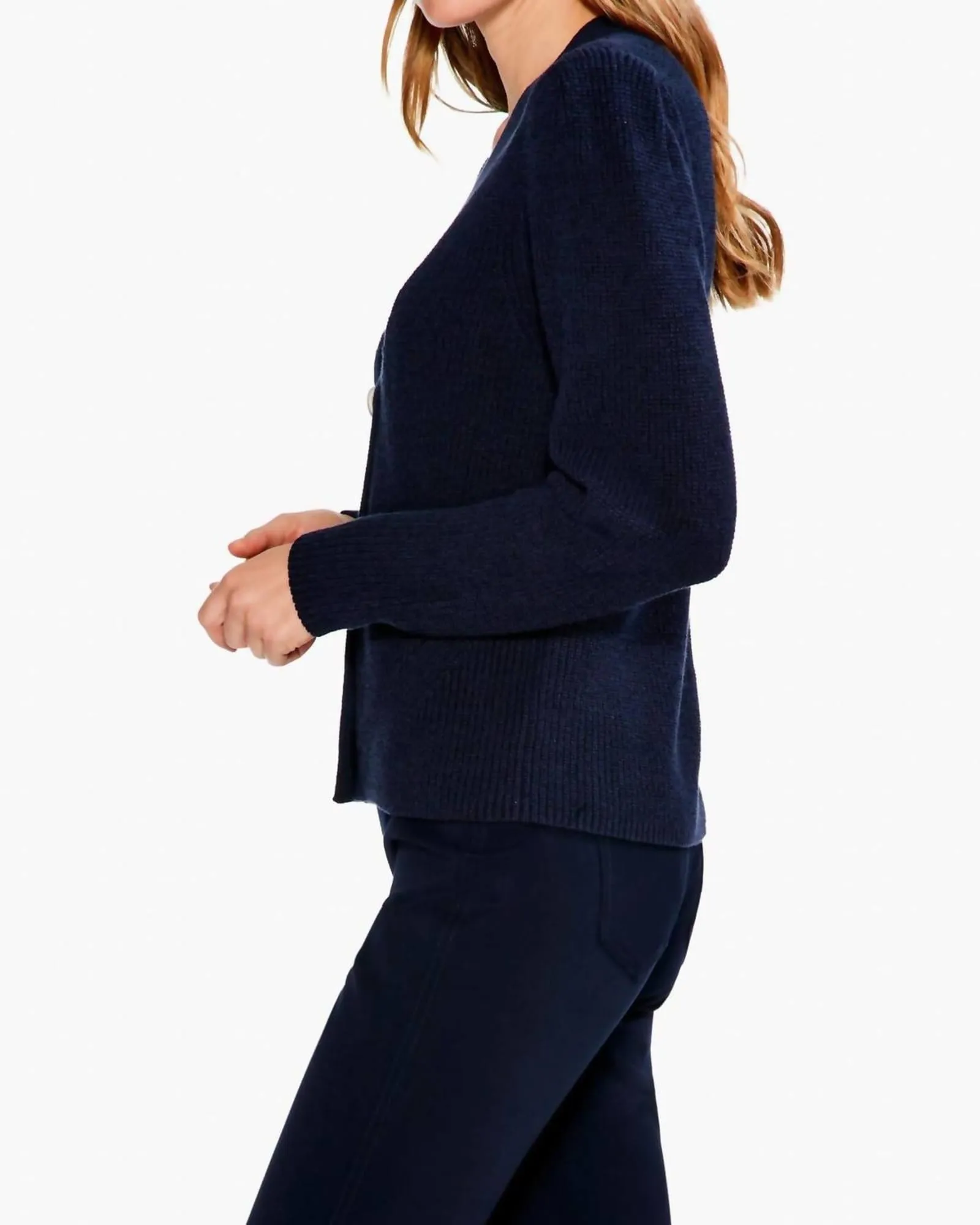 Shaker Knit Cardigan in Dark Indigo | Dark Indigo