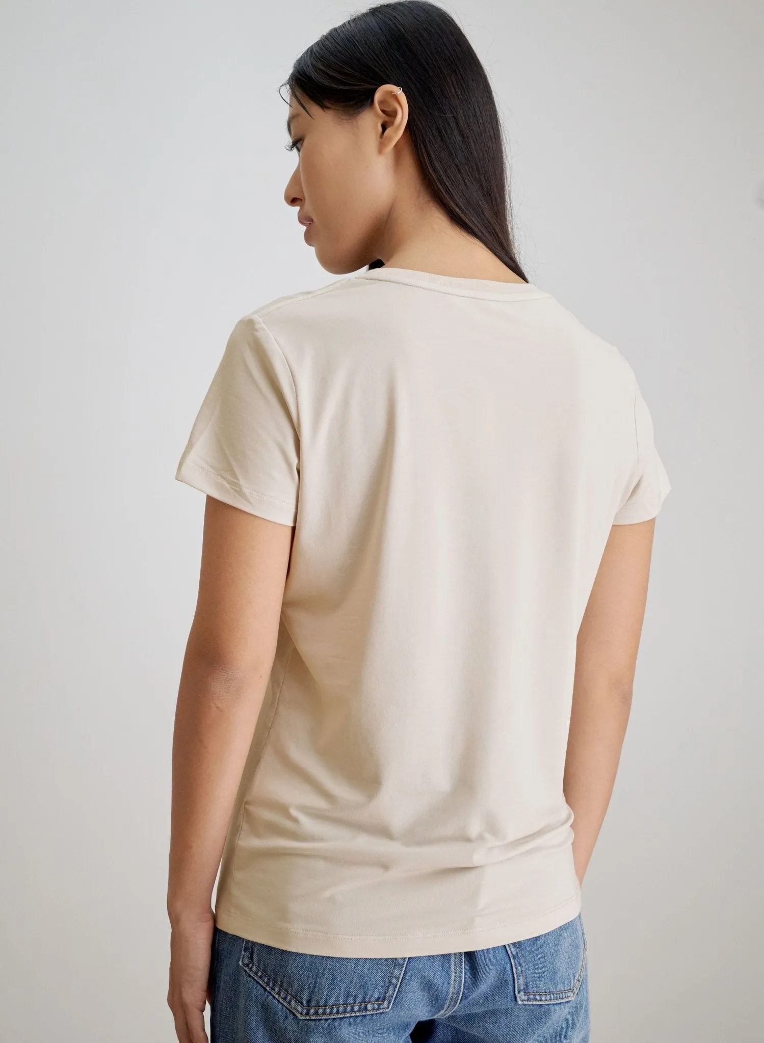 SIGNATURE relaxed jersey tee (Stone)