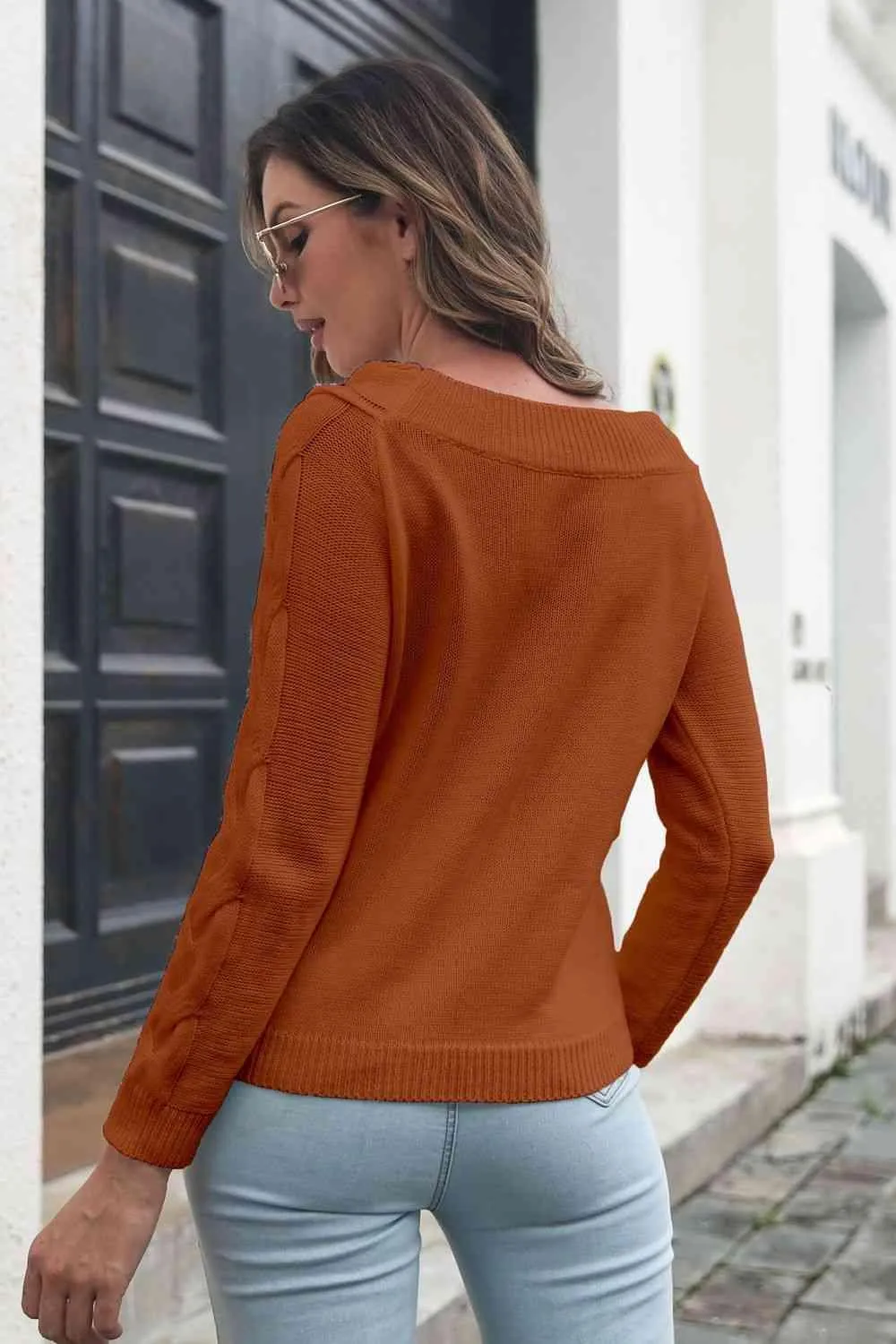 Snuggly Chic Boat Neck Knit Sweater