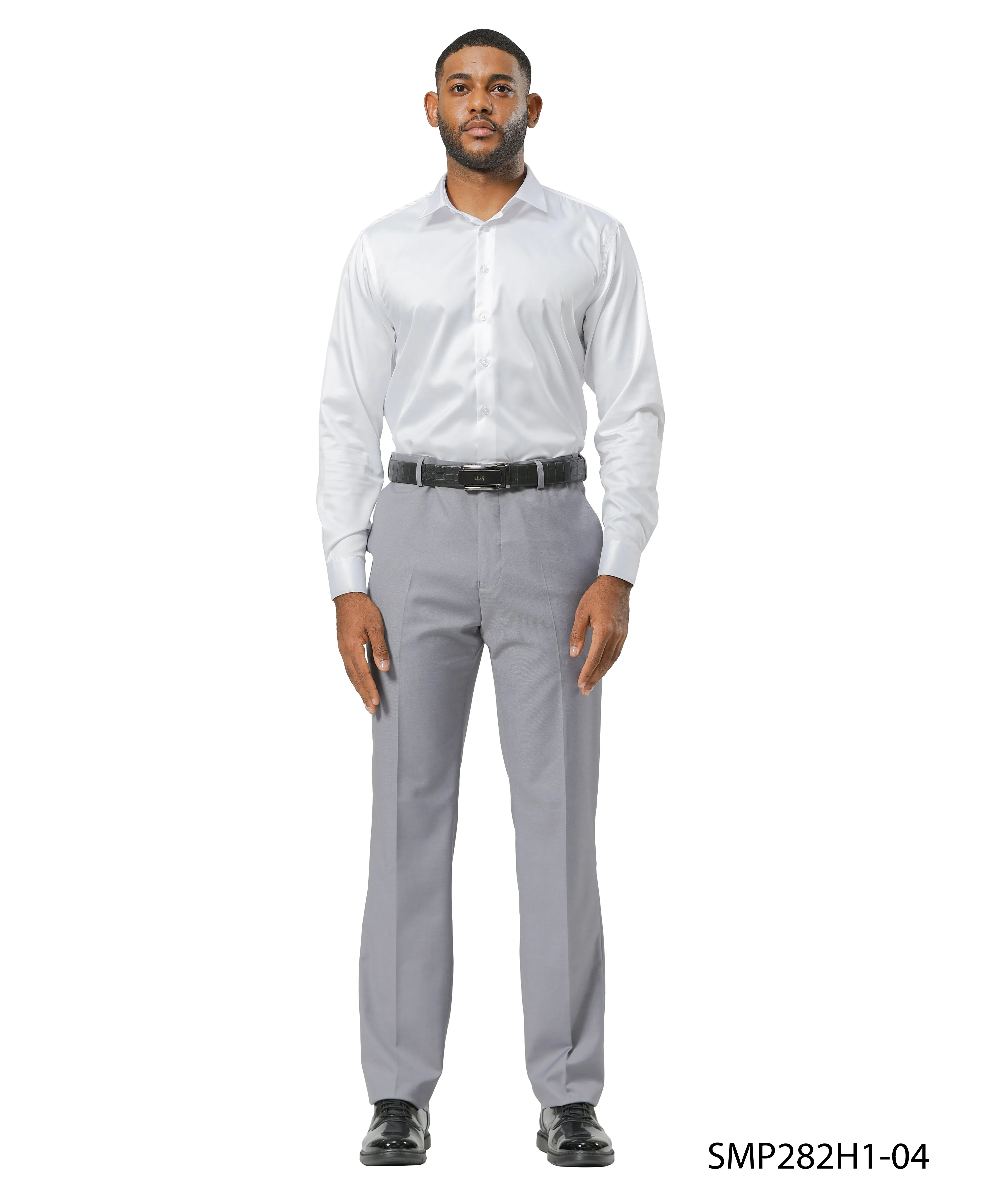 Stacy Adams Solid Dress Pants – Refined Grey Elegance & All-Day Comfort | D&K Menswear