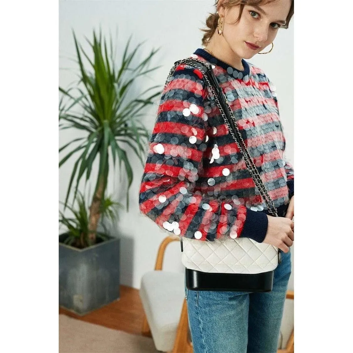 Striped Women's Knit Sweaters