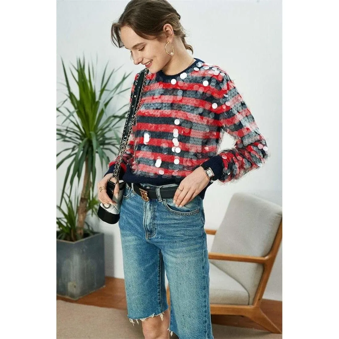 Striped Women's Knit Sweaters