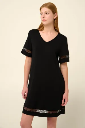 Summer Dress with V-neck and Net detail By Vamp - S-4XL